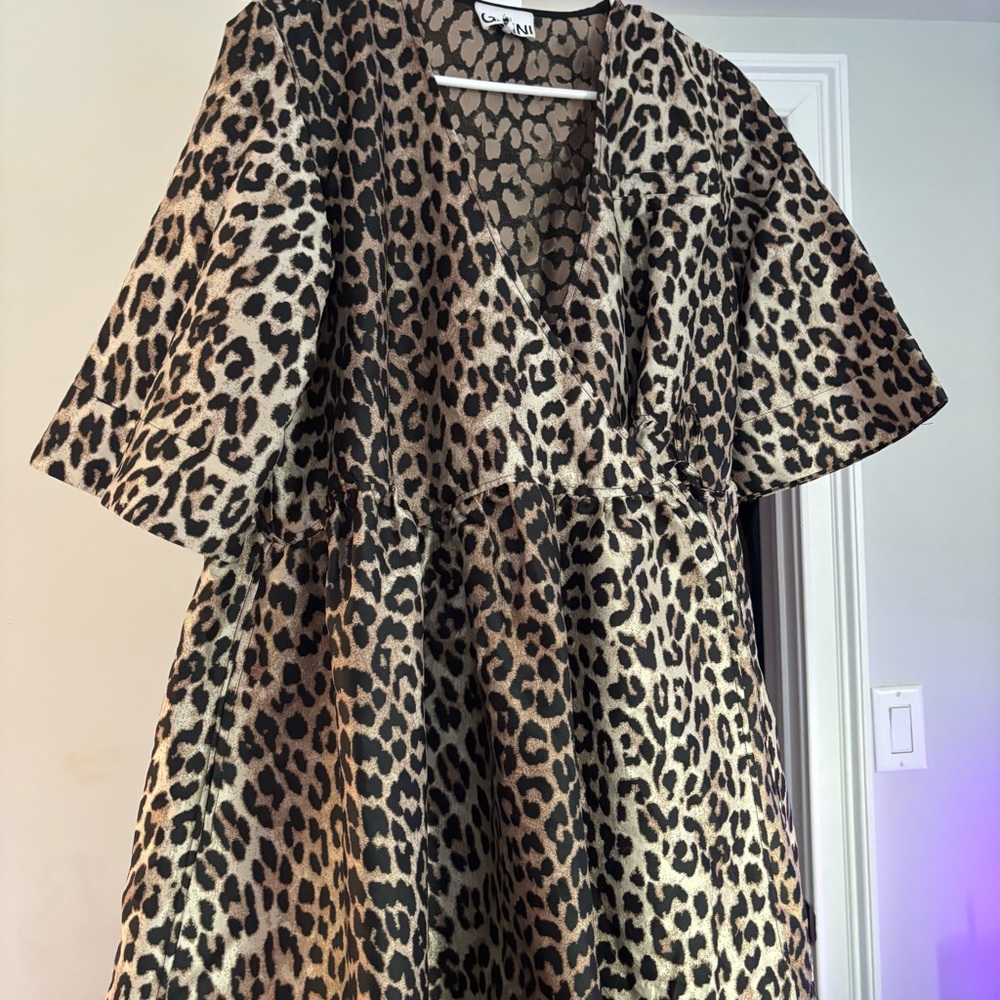 Ganni Leopard Print Maxi Dress